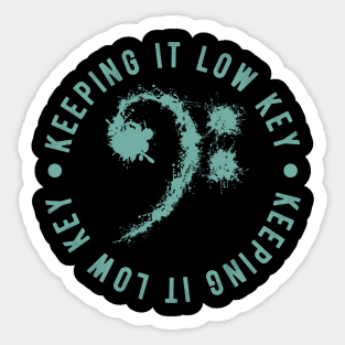 Bass Clef Bue Retro - Keeping It Low Key Funny Music Lovers Gift Sticker